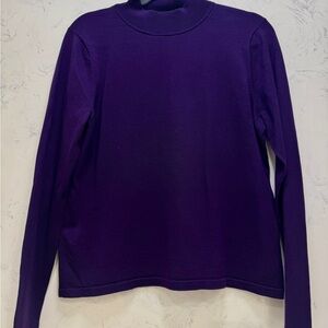 Pendleton Silk Blend Sweater | Purple Mock Neck | Size Medium
